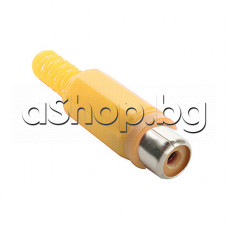 Женски чинч-RCA-жълт,пластмасов със протектор за кабел