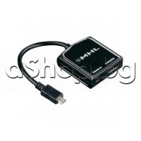 Преходник Micro USB to HDMI MHL 5pin за връзка на смартфон към телевизор,HAMA-54510