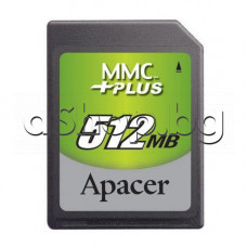 Флаш памет-карта 512MB-MMFC(multi media flash card),r2MB/s w1MB/s,Apacer 83.75120.A34