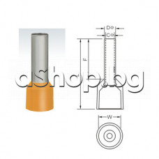 Втулков накрайник за кабел(на кабел за кримпване)4.0mm2,4.00x12 мм /E-4012/,Оранжев