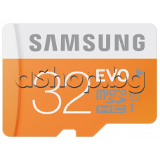 Флаш памет-карта 32.0GB-Micro SD card EVO ,class-10,UHS-1 ,Uo to 48MB/s,with USB2-adapter,Samsung
