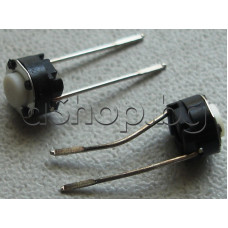 Микробутон 5.8x5.8xH4mm tact switch - кръгъл с бутон H0.8mm, с два извода x13mm,растер 5мм,CDJ series Pioneer