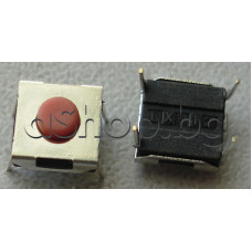 Tact switch,6.5x6.5x2.0mm,бутон d3xH1.0мм,4-изв.за хоризонтален монтаж с отвори