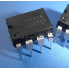 OP-IC,Low Offset, single,High precision,-40°..+85°C,±22V,Vu-112dB,8-DIP ,Texas Instruments OP07DP