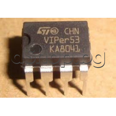 IC ,Current Mode PWM Controller, MDMesh Power MOSFET, 50W f<300kHz,8-DIP ,STMicroelectronics VIPer53