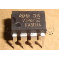 IC ,Current Mode PWM Controller, MDMesh Power MOSFET, 50W f<300kHz,8-DIP ,STMicroelectronics VIPer53