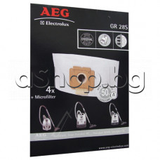 4 бр.платнени торби +микро-филтър с дебелина 3 мм за прахосмукачка ,AEG Vampyr,Salomon,Aventure
