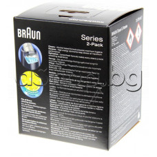 Течност Braun Clean & Renew 2x170ml  за почистване на ел.самобръсначка, Braun 5673