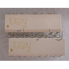 Opto-coupler,4-channels,5000/55V,CTR 100%,8mA,LED/NPN o.B.,16-DIP