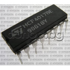 CMOS-IC,Synchronous Decimal Up Counter with Decimal Decoder,16-DIP ,STMicroelectronics HCF4017BE