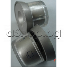 Врътка-съставна тип push-pull grey за ос d6mm на готварска печка,тяло d45/38x25/35mm,бутон за фурна