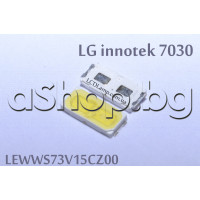 Светодиод 1W 90 Lum,6V за подсветка на LCD телевизор(LED SMD 1210 7030 1W Cool White),LG Innotek