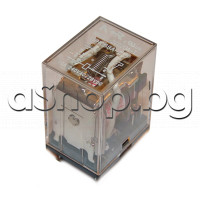 Реле-електромагнитно AC220V/13.6kOm,240VAC/10A,28x22x36mm, 1-КГ/DPDT 2NO+2NC,8-изв.4.68мм,за цокъл,NRG51 series