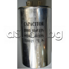 60.0uF/440VAC,±5%,+85°C,тип CBB6-5,закр.с скоба,Metallized polypropylene film Capacitor,d60x105mm