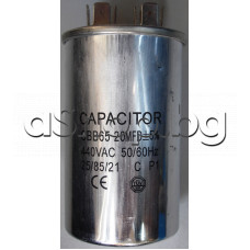 20.0uF/440VAC,±5%,+85°C,тип CBB6-5,закр.с скоба,Metallized polypropylene film Capacitor,изв.6.35мм,d45x75mm