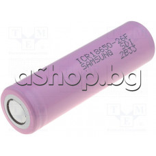 Li-ion акум.батерия 3.7V/2600mA,без пъпки.за зап.в пакет d18.2x64.8mm,Samsung
