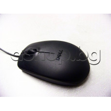 Оптична мишка 3-бут.с скрол  за USB с кабел,1000dpi-MS111-P,Dell black(употребявана)