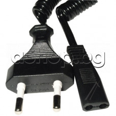Захранващ спирален кабел 220VAC 2.5A 1.8m за дребни уреди,маш.за подстригване,rAun,Philips