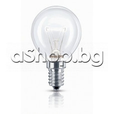 Стандартна освет.лампа 650 lm прозрачна,230VAC/60W,Цокъл E14,Philips P45 E14 SES 1000h