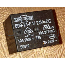 Реле-електромагнитно DC24V/1600om,250VAC/30VDC/10A,19x15x15mm,1-К.Гр.(НО),SPNO,3-изв.,Song Chuan