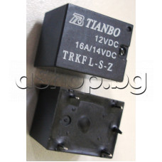 Relay-реле DC12V/220om,0.45W,14VDC/16A,19x15x15mm,1-К.Гр.(НО/НЗ),5-изв.,Tianbo TRKFL-S-Z 12VDC 16A