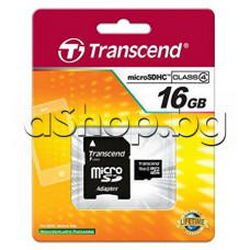 Флаш памет-карта 16.0GB-SD Micro SDHC card plus ,class-4,UHS-1 ,Up to 90MB/s,Transcend