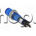Глим лампа-неонова вдлъбнат12VDC,d7.5x32.8mm за монтаж на панел с гайка,син балон,Ninigi NI-2FBL-12V