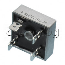 Gl-Br,1000V,35.0A,4-square,29x29x11mm,с изводи 6.35 fast terminal,MB35W,Yangjie Electronic KBPC3510