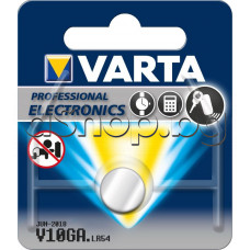 1.55V/50mAh,d11.6x305mm,Алкална батерия-тип паричка,Varta V10GA,LR54