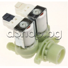 Електромагнитен клапан-двоен прав на 180° с букси за пералня,Candy GO-1600D,Gorenje,AEG,Electrolux