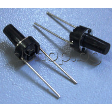 Tact switch-микробутон,5.8x5.8x3.5mm,бутон 5.5мм,с 2-извода,хоризонтален,черен бутон,растер 5мм,50V/50mA