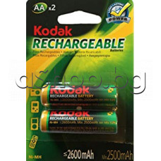 Акуммулаторна батерия R6/AA,1.2V/2500-2600mAh,NI-MH с конт.пъпки,Kodak