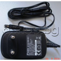 Адаптор с импулсно захранване за разни уреди,12VDC/1.0A,100-240VAC/50/60Hz-0.4A,кабел с букса,d5.5/2.5mm,Click