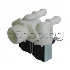Магнет вентил-двоен 220/240V 50Hz 0.2-10 bar,на 180° за пералня,Crown ZO-0542CB1,AL60 ,MF0642CF1A ,Daewo,Vestel,Gorenje,Fagor,Indesit,Whirlpool