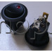 Кобиличен микроключ за панел,12VDC/6.5A,On/Off,d19.5x15 мм,3-изв.2-пол.,AMP=4.8mm,черен с малка лампа