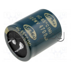 4700uF/100V,Кондензатор електролитен радиален,тип HC snap-in,d35x40mm,-40..+85°C,Samwha HC2A478M35040HA