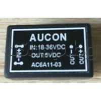 Конвертор-преобразувател  DC->DC,Vin:18-36VDC,Vout:5VDC 1.5A ,7.5W ,4-DIP,AC6A11-03 Aucon