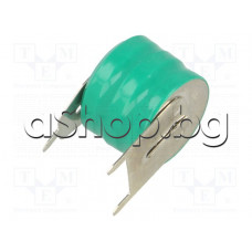 NiMH-акумулаторна батерия,3.6V/15mAh,d12.4x10mm,за печ.монтахж с 3-изв.,Varta 3/V15H