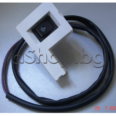 Блок у-ние с 1 микроключа (за осветление) на аспиратор със бяла рамка и 2-кабела 40см.