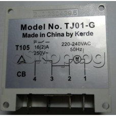 Таймер за радиатор 16A/250VAC/50Hz,Model No.TJ01-G,4изв.-x6.35mm(2-са на късо),Tesy CA-2512E01T,Diplomat