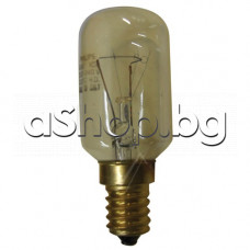 Лампа за фурна на готварска печка с цокъл - E14, 40W, 2700K, 416lm,230-240VAC за 300°C, d29x74mm, Dr.Fischer,AEG,Electrolux,Zanussi,Whirlpool,Ariston,Indesit