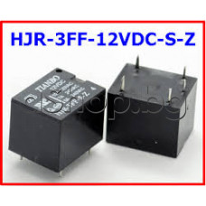 Електромагнитно реле  DC12V/400om,250VAC/7A/5A,19x15x15mm,1-К.Гр.(НО/НЗ),SPDT,5-изв.,Tianbo HJR-3FF Series
