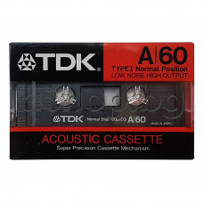 Аудио касета TDK A60,IEC I нормална лента,Low noise high output(употребявани с един презапис)