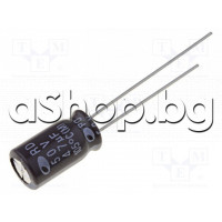 47uF/50V,Кондензатор електролитен радиален,тип 1606-series,d6.3x12mm,+105°C,Tweo