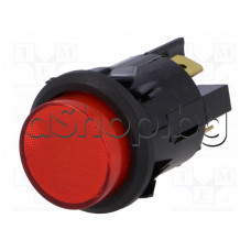 Ключ-бутон SB-60,1625 кръгъл-светещ пусков (със задържане) за монтаж на панел от кафемaшина,250VAC/16A,4-pin x 6.35mm,Brasilia Club I/II