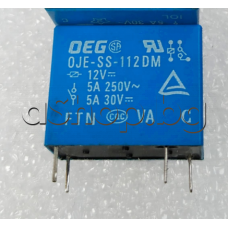 Relay DC12V/320om,250VAC/5A,18.2x10.2xH15mm,1-к.гр.(НО),4-изв.раст.-2.54мм,OEG/TE Connectivity 4-1419128-2
