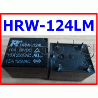 Реле електромагнитно DC24V/1.6kOm,250VAC/10A,10A/28VDC,1-КГ(НО/НЗ)/SPDT, 20x16xH20мм, 5-извода, HRW-124LM  RC Electronics