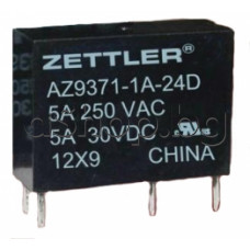 Реле електромагнитно DC5V,125om,240VAC 5A,H15.3x20.5x7.2mm,SPST-NO,1-КГ(НО),4-изв.,Zettler AZ9371-1A-5DE