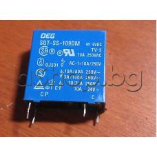 Реле 9VDC/267om,10A/150VAC,10x24xH25mm,1-КГ(НО) 1 Form A (SPST-NO),4-изв.SDT-SS-109DM, OEG series,TE Connectivity