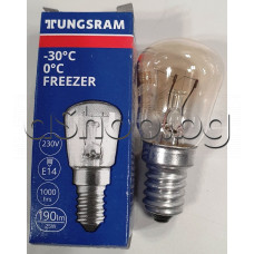 25W/240VAC,Лампа за хладилник с цокъл-E14 за  -30°...0°C ,d28x60,Tungsram 25W-Fridge